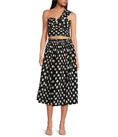 Lucy Paris Sophia Polka Dot Print One Shoulder Sleeveless Coordinating Top