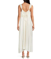 Lucy Paris Sutton V-Neck Sleeveless Beaded Strap Maxi Dress