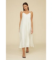Lucy Paris Sutton V-Neck Sleeveless Beaded Strap Maxi Dress