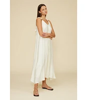 Lucy Paris Sutton V-Neck Sleeveless Beaded Strap Maxi Dress