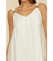 Lucy Paris Sutton V-Neck Sleeveless Beaded Strap Maxi Dress