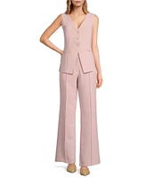 Lucy Paris Tara Wide-Leg Pintuck Detail Coordinating Pants
