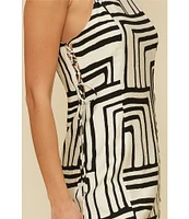 Lucy Paris Veronica Geometric Square Neck Sheath Dress