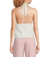 Lucy Paris Willa Satin Halter Neck Sleeveless Flowy Coordinating Top