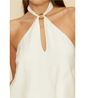 Lucy Paris Willa Satin Halter Neck Sleeveless Flowy Coordinating Top