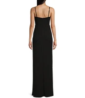 Lulus Crepe Jasmine Crystal Deep Cutout Crepe Maxi Dress
