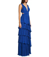Lulus Mulholland Cutout Plisse Maxi Dress