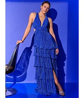 Lulus Mulholland Cutout Plisse Maxi Dress