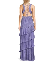 Lulus Mulholland Cutout Plisse Maxi Dress