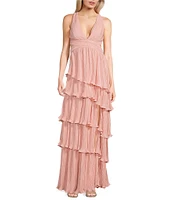 Lulus Mulholland Cutout Plisse Maxi Dress
