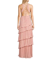 Lulus Mulholland Cutout Plisse Maxi Dress