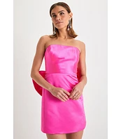 Lulus Satin Strapless Bow Mini Dress