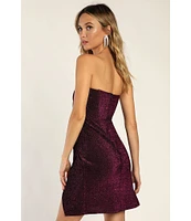 Lulus Sensational Shine Strapless Mini Dress