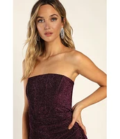 Lulus Sensational Shine Strapless Mini Dress