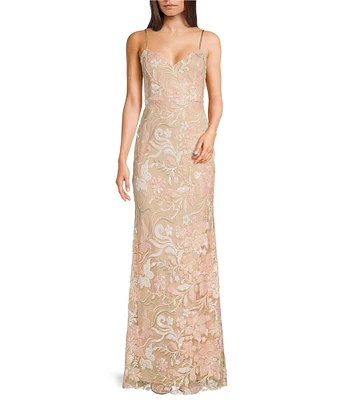 Lulus Sequin Maywood Multi Floral Sequin Maxi Dress