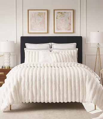 Luxury Hotel Uptown Faux Fur Corded Comforter Set