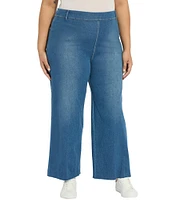 Lysse Plus Size Erin High Waisted Wide Leg Demin Ponte Ankle Leggings