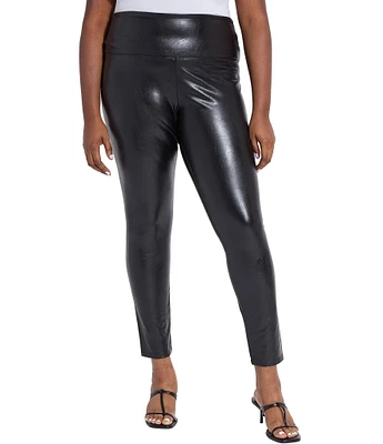 Lysse Textured Plus Size Faux Leather Skinny Leggings