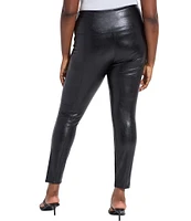 Lysse Textured Plus Size Faux Leather Skinny Leggings