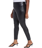 Lysse Textured Plus Size Faux Leather Skinny Leggings