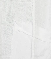 M Made in Italy Linen Open Front Roll Sleeve Cardigan