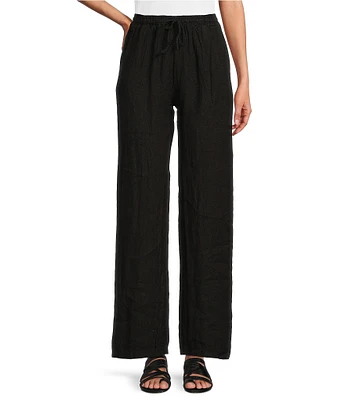M Made in Italy Linen Wide Leg Pants