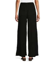 M Made In Italy Pleated Elastic Waist Wide Leg Pant