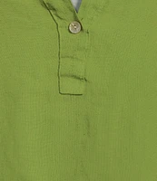 M Made in Italy Round Neckline Short Roll Up Sleeve Dress