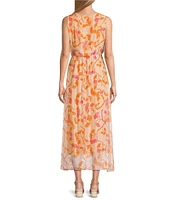 M Made in Italy Surplice Sleeveless Maxi Dress
