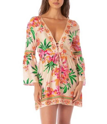 Maaji Agnes Bubbly Blossom Open Back Mini Cover-Up Dress