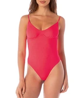 Maaji Celine Coral Crush Reversible V-Neck Underwire One Piece Swimsuit
