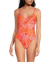 Maaji Celine Coral Crush Reversible V-Neck Underwire One Piece Swimsuit