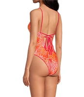 Maaji Celine Coral Crush Reversible V-Neck Underwire One Piece Swimsuit