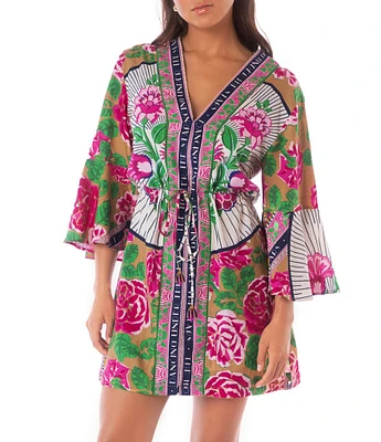 Maaji Cerice Bouquet Kaftan Cover-up Dress