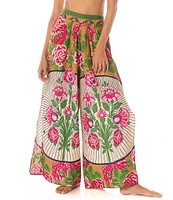 Maaji Ophelia Palazzo Cerise Bouquet Print Cover-up Pants
