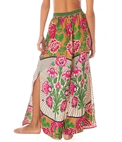 Maaji Ophelia Palazzo Cerise Bouquet Print Cover-up Pants