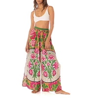 Maaji Ophelia Palazzo Cerise Bouquet Print Cover-up Pants