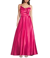 Mac Duggal Bow Front Strapless Ball Gown