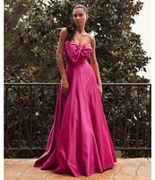 Mac Duggal Bow Front Strapless Ball Gown