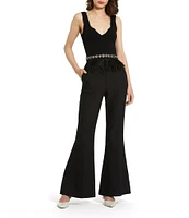 Mac Duggal Classic Crepe Flared Leg Trouser Pants