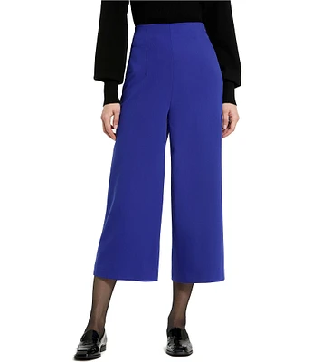 Mac Duggal Classic Crepe Wide-Leg Cropped Coordinating Trouser Pants