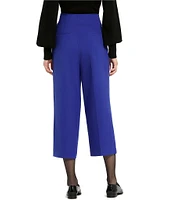 Mac Duggal Classic Crepe Wide-Leg Cropped Coordinating Trouser Pants