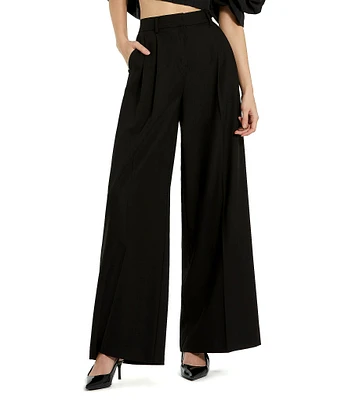 Mac Duggal Classic Crepe Wide Leg Trouser Pants