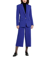 Mac Duggal Classic Tailored Crepe Notch Lapel Collar Long Sleeve Coordinating Button Front Blazer