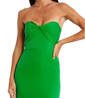 Mac Duggal Crepe Sweetheart Twist Front Sheath Dress