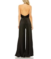 Mac Duggal Halter Neck Pleated Jumpsuit