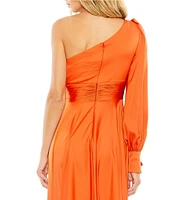 Mac Duggal One Shoulder Bishop Sleeve A-Line Gown