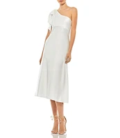 Mac Duggal One Shoulder With Bow Midi Gown