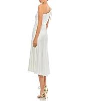 Mac Duggal One Shoulder With Bow Midi Gown
