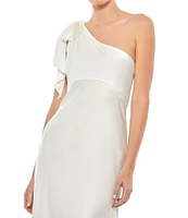 Mac Duggal One Shoulder With Bow Midi Gown